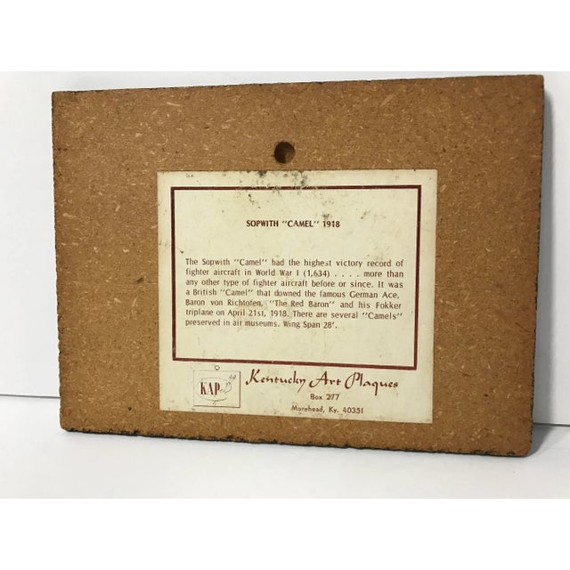 1969 Kentucky Historical Airplanes Art Plaques by Hank Chapman - Set of 3 For Sale - Image 6 of 13