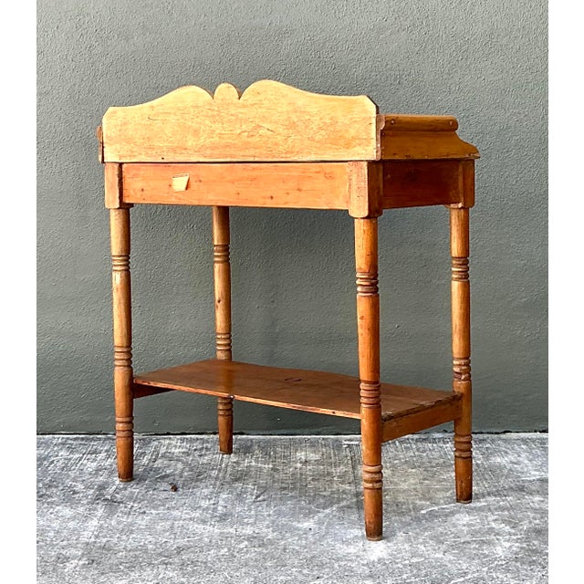 American Vintage Turned Wood Pine Sideboard For Sale - Image 3 of 12