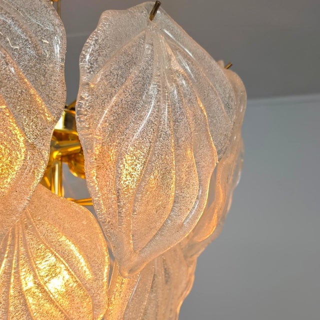 Glass Murano Ice Glass Chandelier from Novaresi, 1970s For Sale - Image 7 of 8