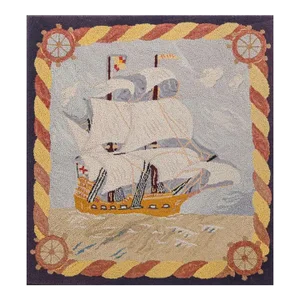 1930s American Hooked Rug Hanging Textile Art