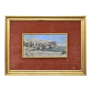 Small Landscape Oil Painting From Early 20th Century, Framed