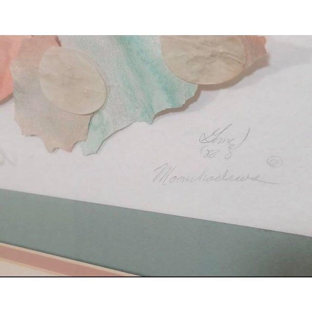 1980s Moonshadows (1988) – Signed Mixed Media Collage With Fiber & Reed Elements, Framed For Sale - Image 5 of 10