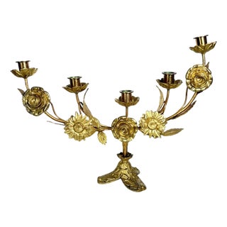 Brass Candleholder, France, 1989 For Sale