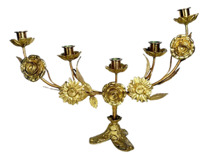 Brass Candleholder, France, 1989