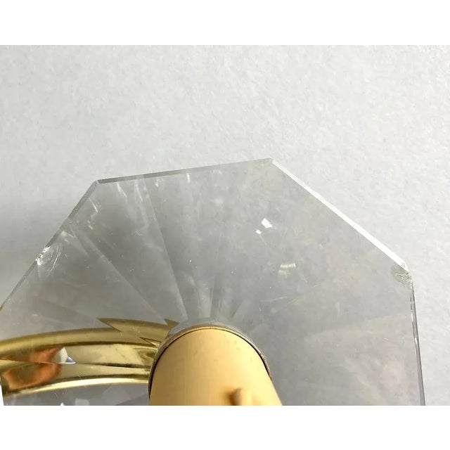 Vintage Wall Lamps in Gilt Brass and Crystal, Set of 2 For Sale - Image 5 of 10