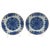 Pair of Late 18th Century Peony Medallion Delft Plates For Sale
