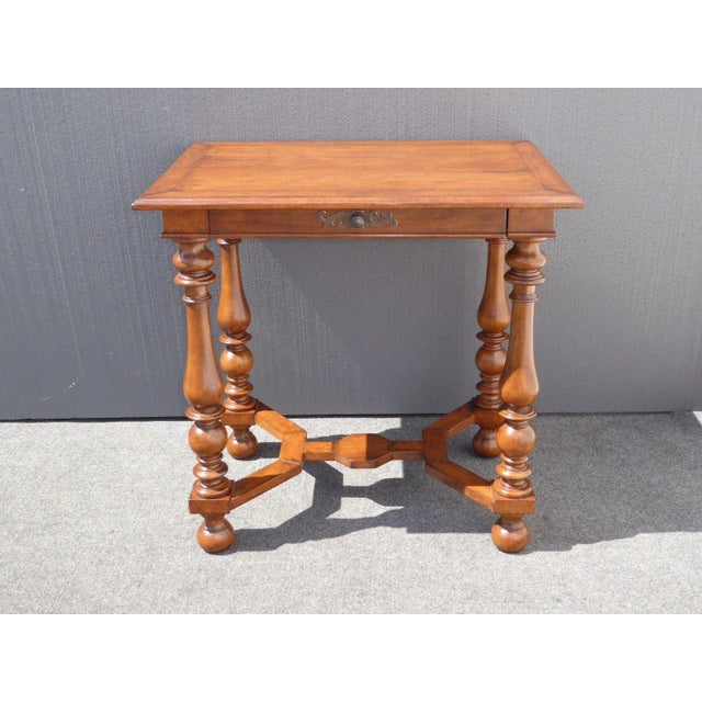 Luxury designer side console table by Quadrus Studio with pull out drawer. Gorgeous table in excellent condition. Solid...