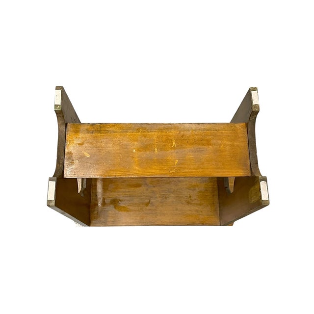 Vintage Arts and Crafts Style Carved Wood Rustic Folk Art Bench For Sale - Image 13 of 18