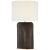 Kelly Wearstler by Visual Comfort Signature Amantani Extra Large Sculpted Form Table Lamp in Stained Black Metallic with Linen Shade For Sale