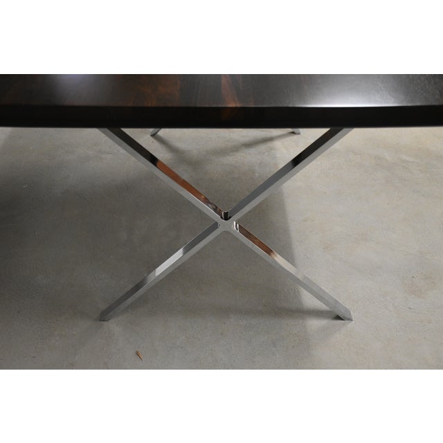 1970s Refinished Rosewood and Chrome Desk Table by David Parlee for Founders For Sale - Image 4 of 8