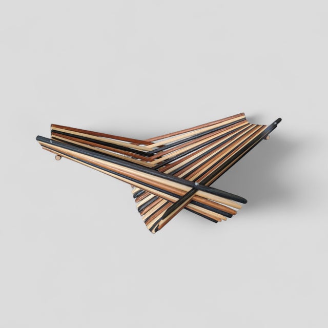 Mid Century Bamboo Wooden Chopstick Fruit Basket For Sale In Charlotte - Image 6 of 11