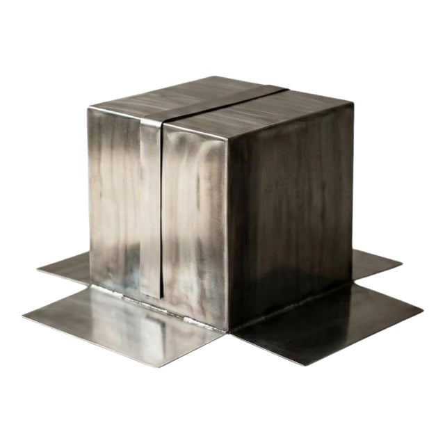 Shipping Box Coffee Table in Stainless Steel by Metalmorphosis Studio For Sale
