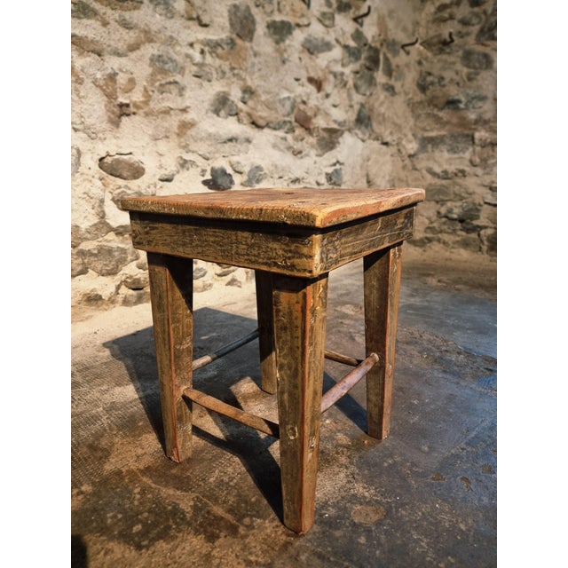 French Workshop Stool, 1900s For Sale - Image 5 of 14