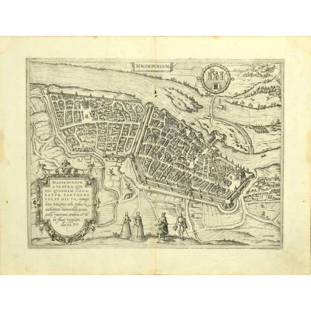 Franz Hogenberg - Map of Magdeburg - Etching - Late 16th Century For Sale - Image 3 of 3