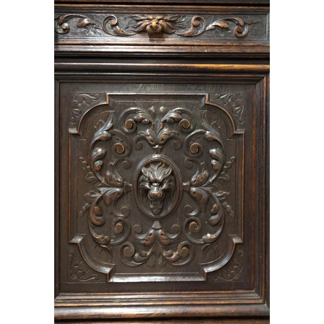Renaissance Revival Oak 2-Part Buffet Cabinet, France, Mid-19th Century For Sale - Image 12 of 18