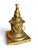 Late 20th Century Fulvio Bianconi Style Murano Blue Art Neoclassical Gilt Mercury/Hermes Figural Newel Floor Lamp With Frosted Flame Shade For Sale - Image 5 of 7