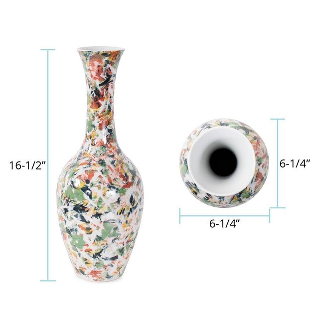 Jardin Colore' Tall Necked Vase For Sale In Chicago - Image 6 of 10