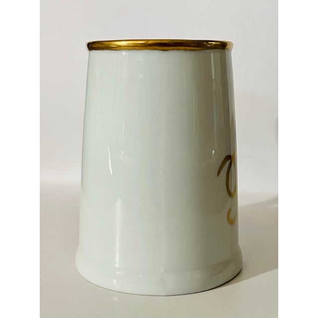1960s Vintage White & Gold Ceramic Mug For Sale - Image 5 of 10