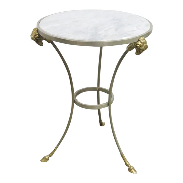 Directoire Rams Head Marble Top Gueridon Table For Sale