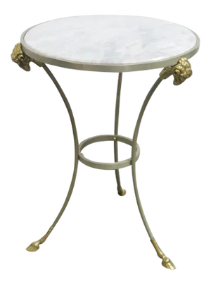 Directoire Rams Head Marble Top Gueridon Table