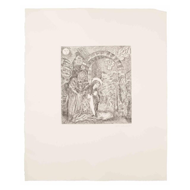 Gianpaolo Berto, The Nativity, Etching, 1976 For Sale