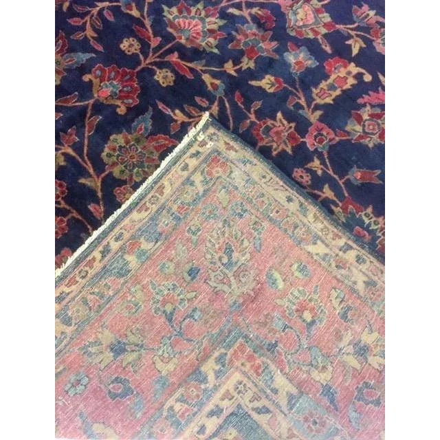 Navy Blue 1920's Antique Persian Sarouk Mohajeran Palace Rug, 9'5" X 20'2" For Sale - Image 8 of 10