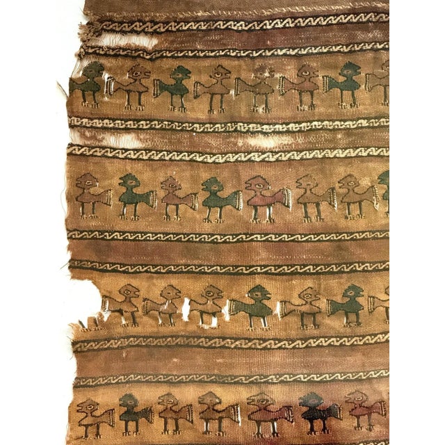 15th Century & Earlier Framed Large Pre-Columbian Woven Textile Fragment from Chimu Chancay Culture For Sale - Image 9 of 12