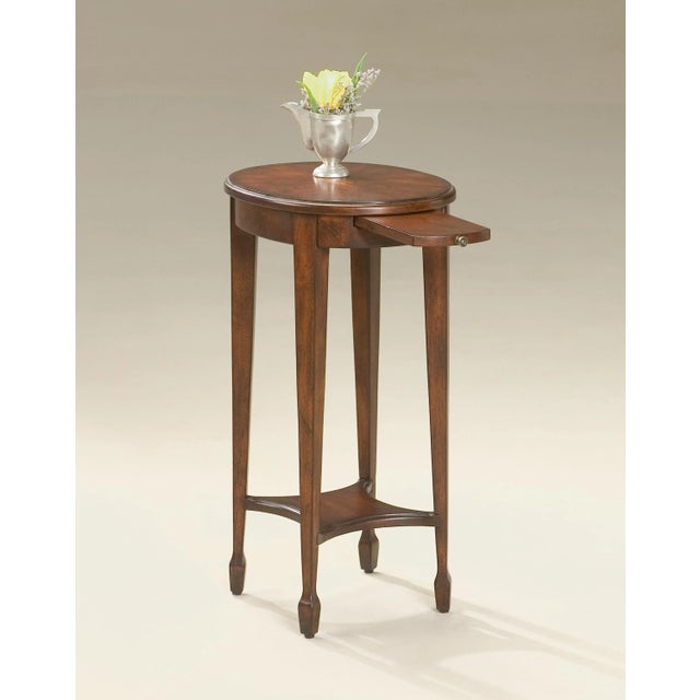 Traditional Arielle Accent Table, Dark Brown For Sale - Image 3 of 4