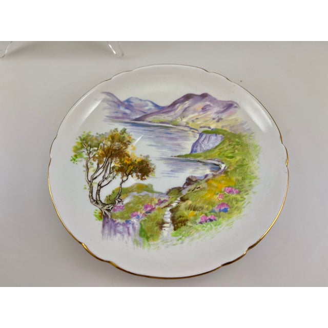 Shelley Mid 20th Century Shelley English Lakes Trio Dessert Set For Sale - Image 4 of 5