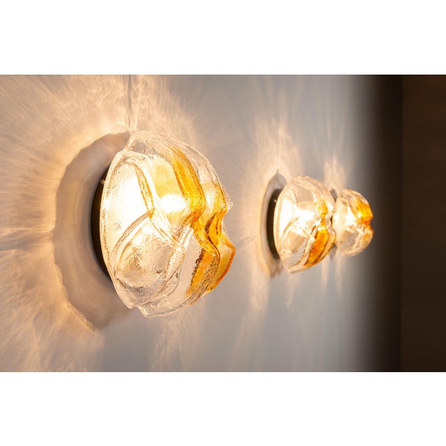 Murano Glass Wall Lamps, 1970s, Set of 3 For Sale - Image 12 of 16