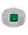 Traditional 3 Carat Emerald Cut Colombian Emerald and Diamond 18 Karat Gold Ring Estate For Sale - Image 3 of 18