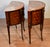 1890s Pair French Louis XV Walnut Satinwood Inlay & Marble Top Nightstands For Sale - Image 13 of 18