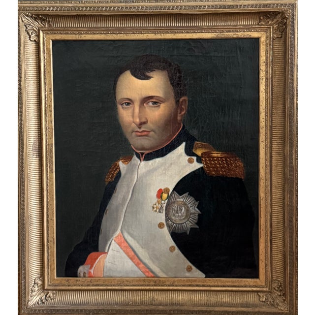 After Jacques-Louis David, Portrait of Napoleon I, 19th Century, Oil Painting on Canvas, Framed For Sale - Image 12 of 12