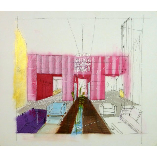 Architectural Drawing of Lounge For Sale - Image 4 of 4