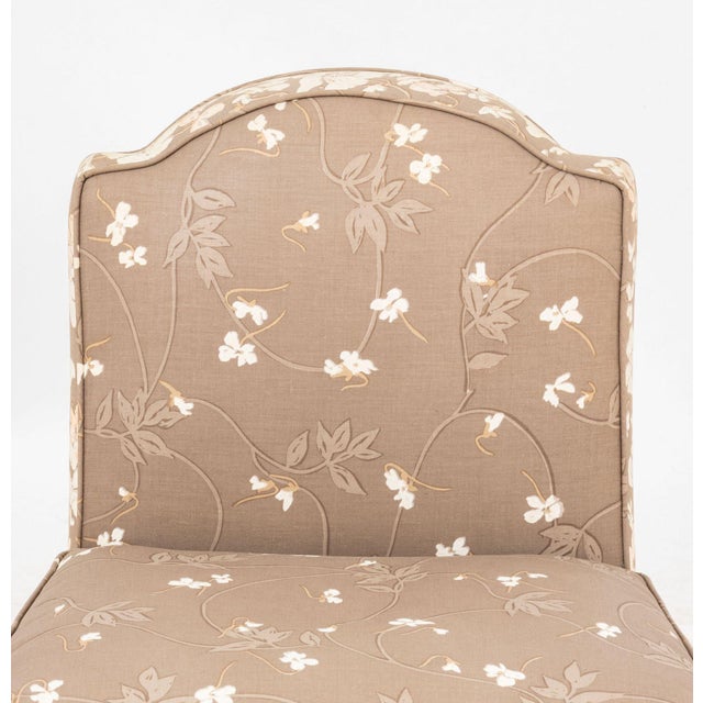 French Floral Upholstered Slipper Chair For Sale - Image 3 of 7
