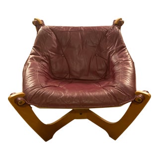 1970s Odd Knutsen Burgundy Luna Chair For Sale