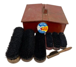 Antique Metal Shoeshine Kit From London 1910