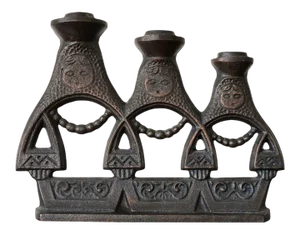 Mid-Century Cast Iron Russian Matryoshka Candelabra