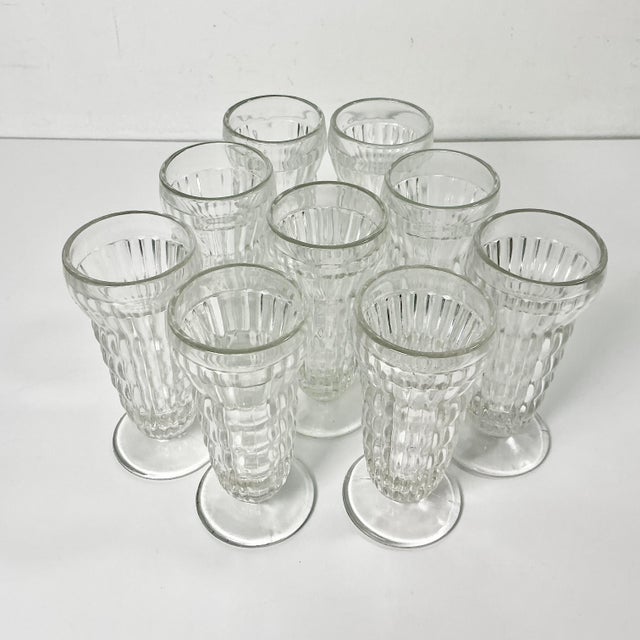 1940s Hollywood Regency Boho Chic Glass Dessert Parfait Cups - Set of 9.. For Sale - Image 6 of 10
