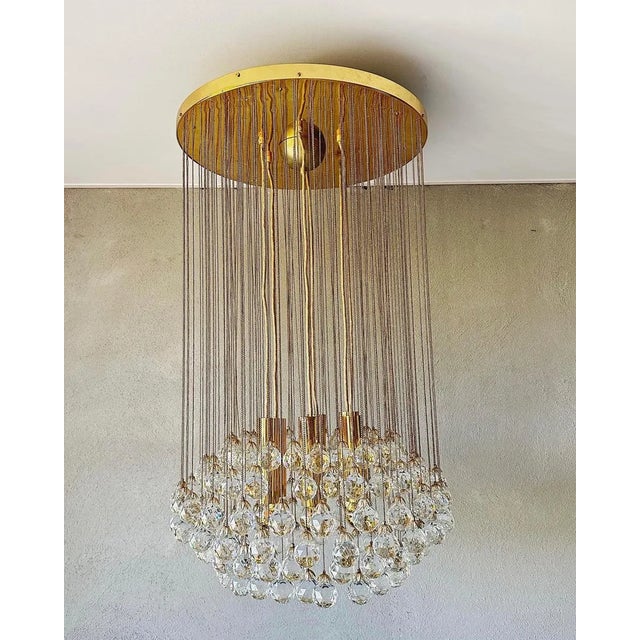 Vintage Crystal Balls Cascade Chandelier For Sale - Image 12 of 13