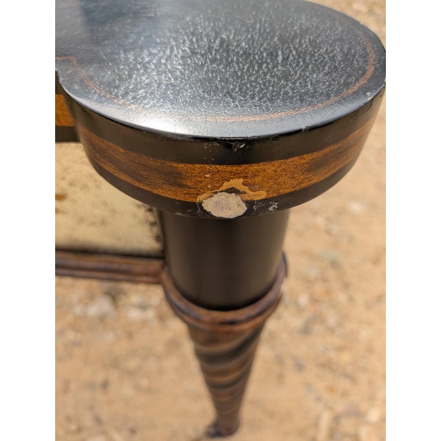 Drexel Heritage Vintage Églomisé Accent Table Has a Mirrored Top and Spiral Legs Attributed to Lillian August for Drexel Heritage. For Sale - Image 4 of 10