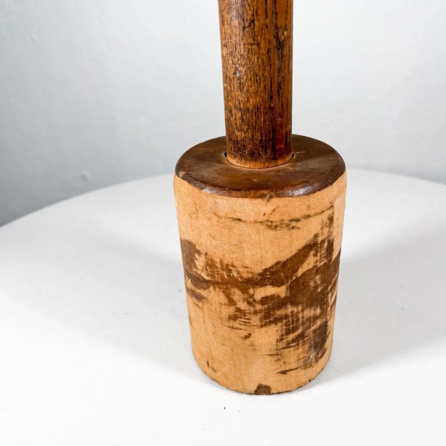1960s Handcrafted Decorative Wood Hand Stomper Smasher Tool For Sale - Image 4 of 8