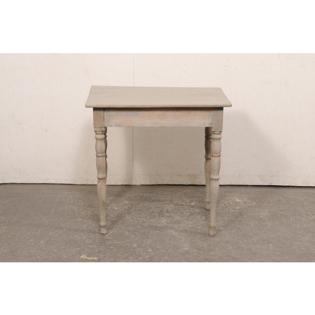 Taupe French Painted Oak Accent Table, 19th C. For Sale - Image 8 of 11