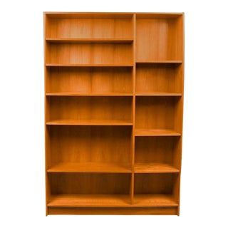 1960s Mid Century Teak Double Bookcase Danish Denmark by Domino Mobler For Sale