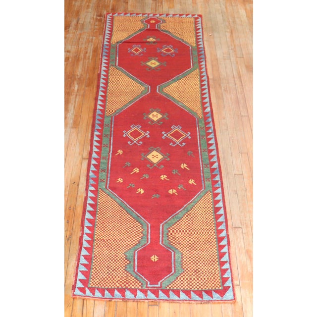 Early 20th Century Early 20th Century Turkish Anatolian Runner - 3' x 10'11" For Sale - Image 5 of 18