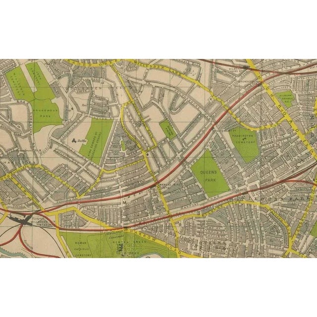 Vintage Map of London, 1930 For Sale - Image 3 of 13