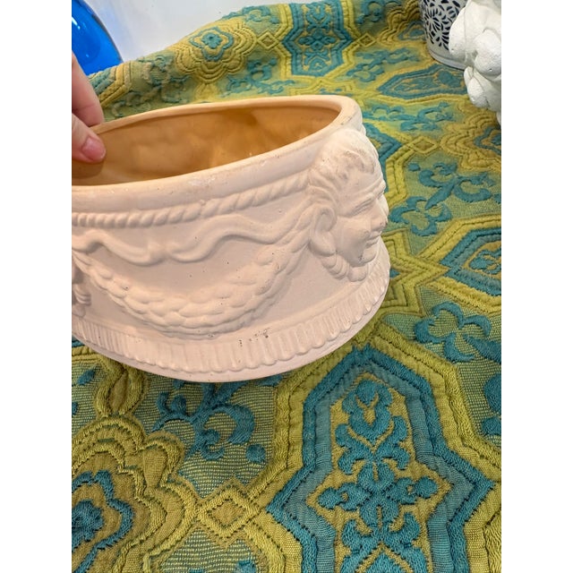 Ceramic Vintage Neoclassical Terracotta Planter With Classical Faces For Sale - Image 7 of 10