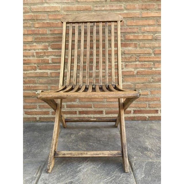 Teak Folding Deck Chair with Slat Back from Scan Com, 1960s For Sale - Image 15 of 15