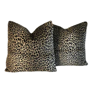 Clarence House “Kalahari Black” Feather/Down Pillows- A Pair 20”/20”