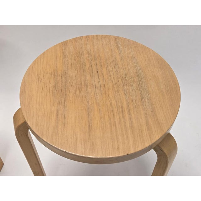 Wood Model 60 Stools by Alvar Aalto for Artek, 1960s, Set of 2 For Sale - Image 7 of 12